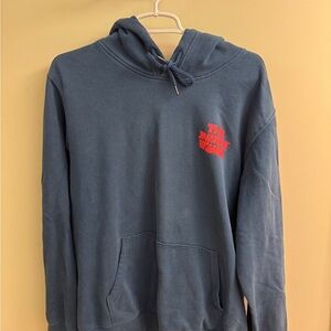 The North Face Navy Hoodie with Red Logo